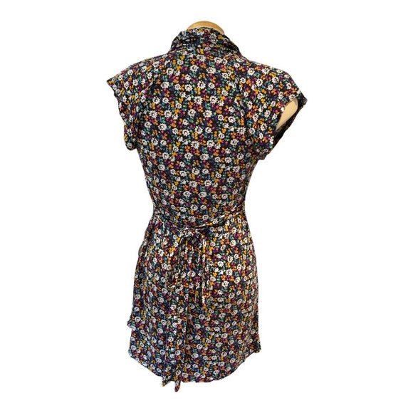 French Connection Dress Sz 10 Floral Stretchy Summer V Neck - Picture 7 of 8